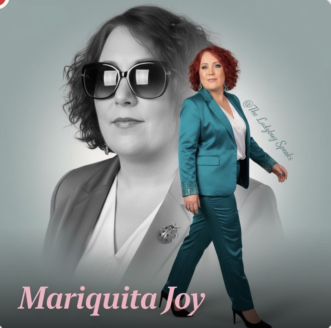 Mariquita Joy The Ladybug — author photo, prolific Amazon author of over 70 books on AI, faith, women in the workforce, and special-needs parenting